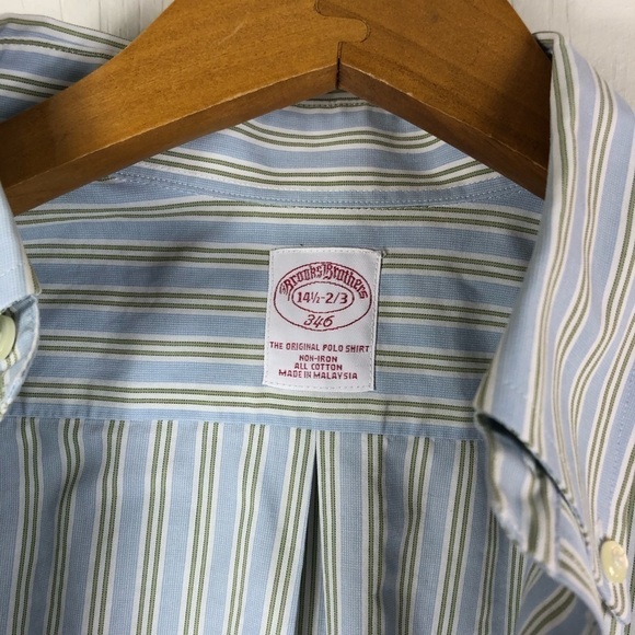 Brooks Brothers no iron striped button up 14.5” - Picture 5 of 6
